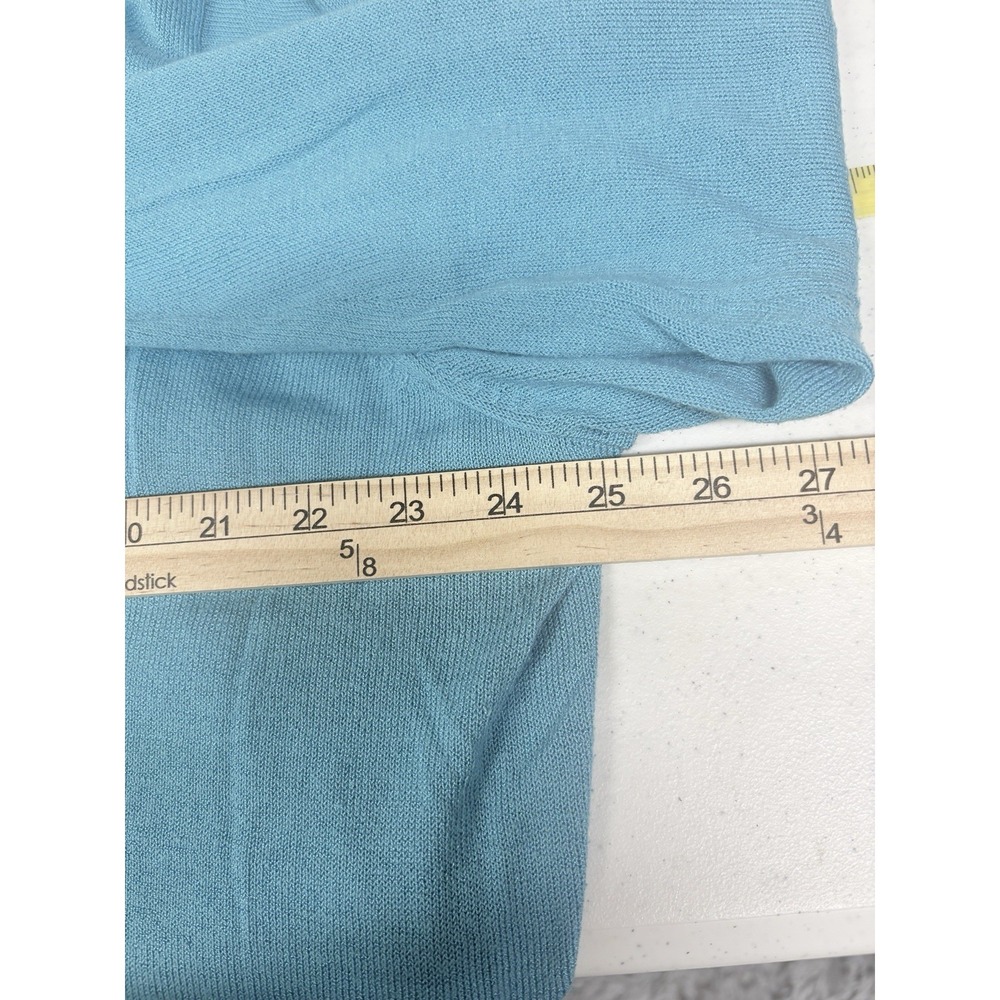 August Max Woman 3X Turquoise Blue Beaded Trim Tie Front Cardigan Sweater Plus - Picture 16 of 16